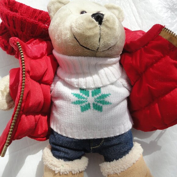 2 for $15 Starbucks Bearista Bear Green Mittens Cap 51st Edition 10" Plush 2006 - Picture 4 of 12